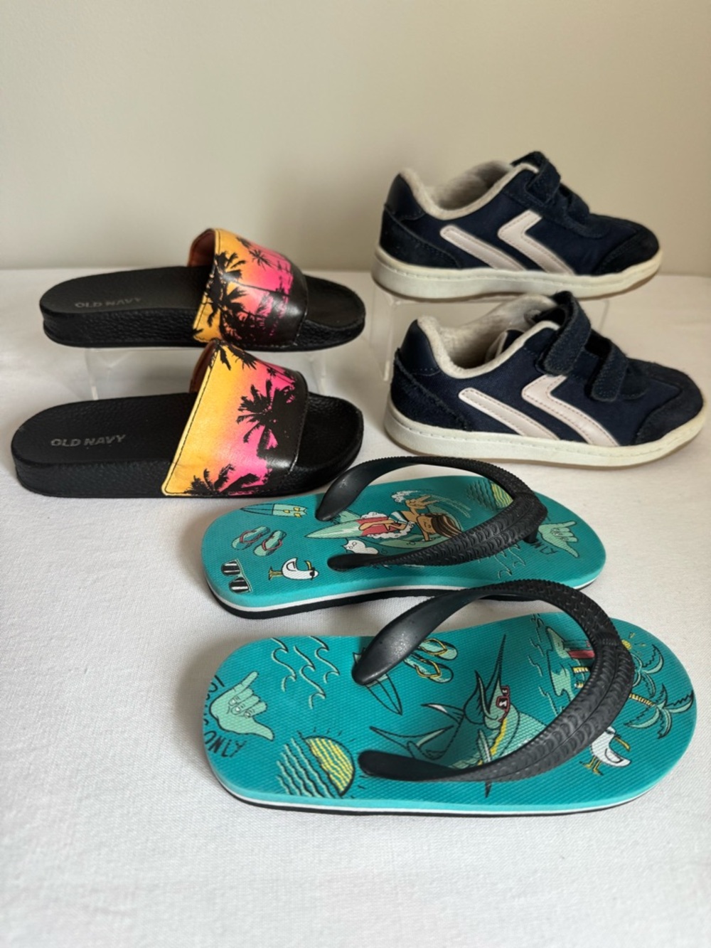 Summer Shoe Set - Kids shoes size 10 - A pair of sneakers, flip flops and slides